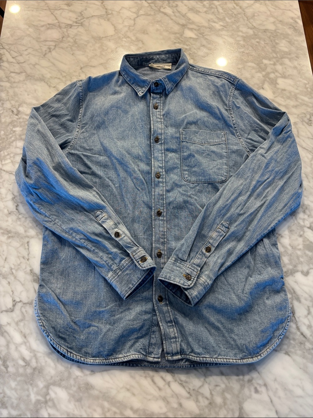 Everlane Light Blue Denim Button-Down Shirt